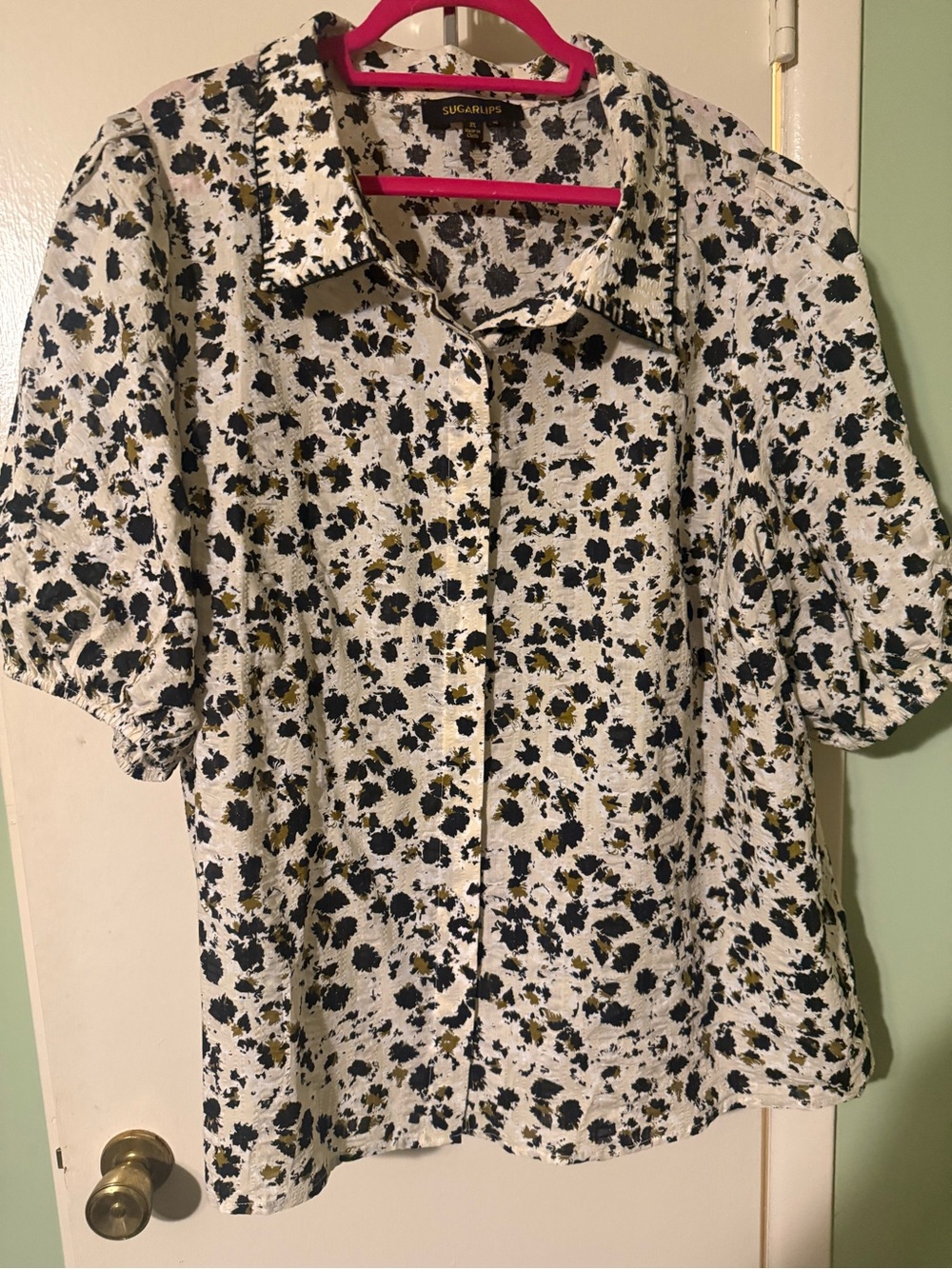 Sugarlips Button-Up Short Sleeve Top size 3x